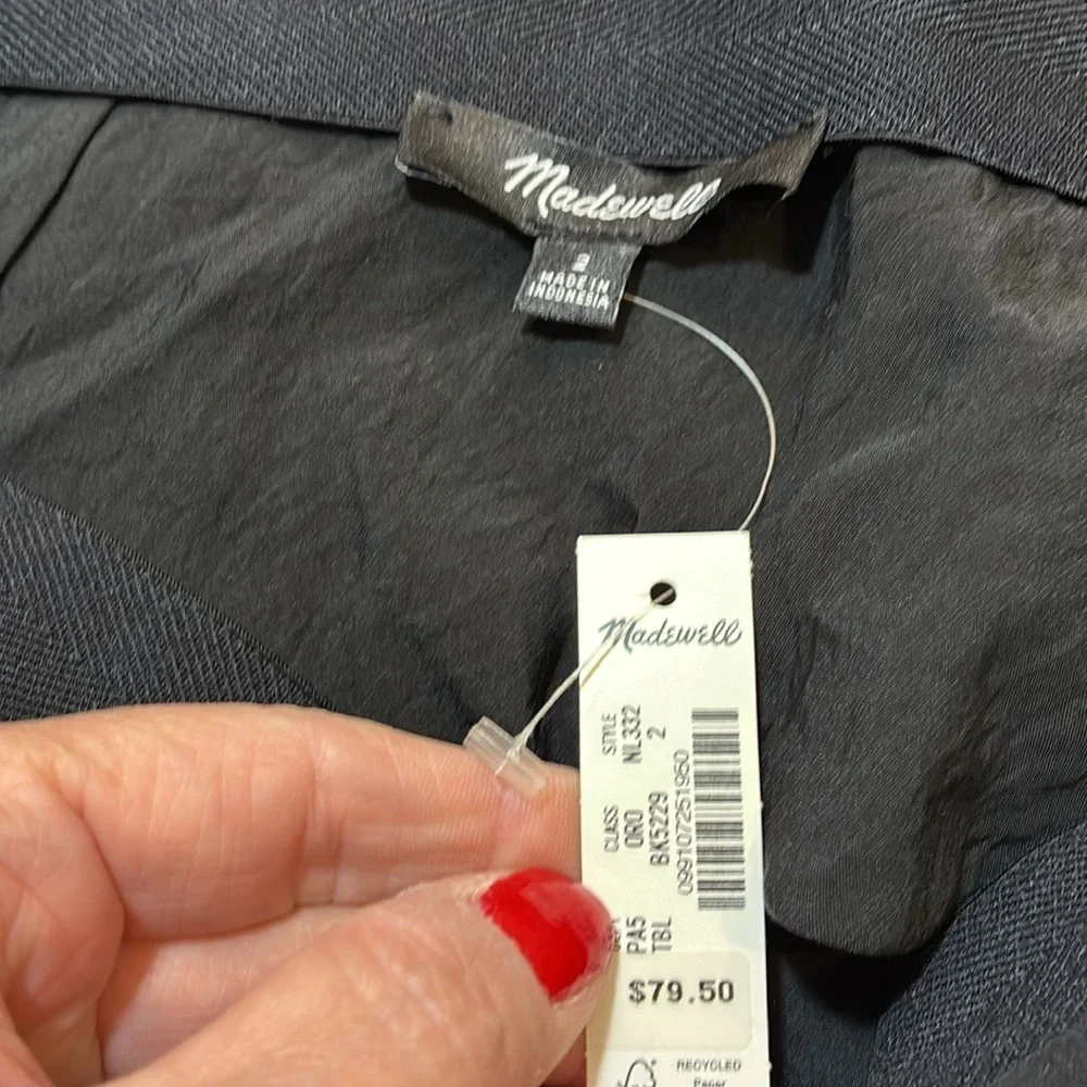 NWT Madewell Black Slip Skirt Sz 2 - Picture 5 of 6